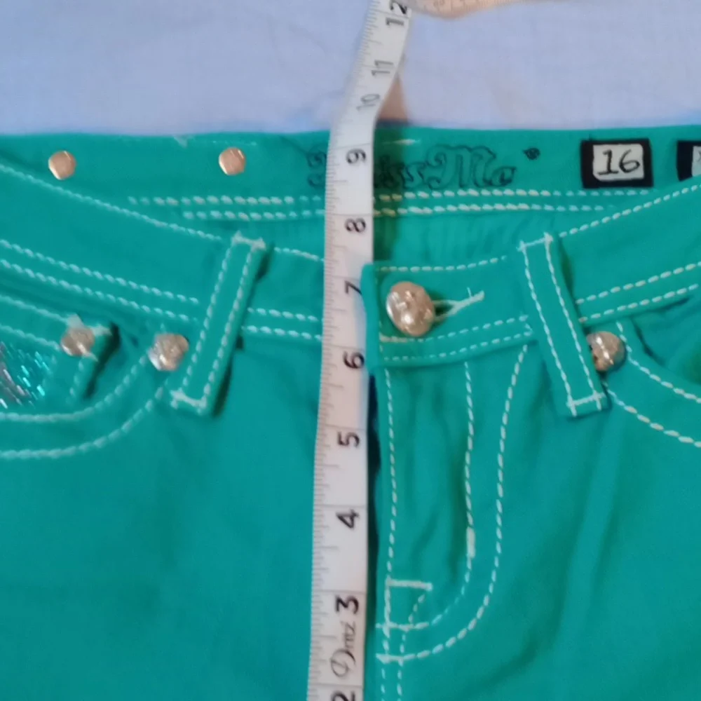 Miss Me Turquoise Denim Jeans 16 Youth - Picture 5 of 14